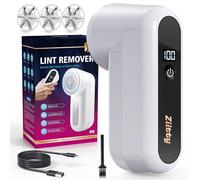 Ziitty Levapelucchi Elettrico, Viene Fornito con 3 Lame da 6 in Omaggio, Display LCD, Cavo di Ricarica Type-C, Piccola Spazzola, Adatto a Tutti i Tessuti,Grande Regalo di Famiglia per le Donne(Bianco)