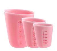 ZIJANG 3 Pezzi Misurino in Silicone, Contenitore Graduato per Liquidi Antiaderenti con 2 Scale, Misurini in Resina Epossidica Rosa 125/250/500ml, Adatti per Artigianato, Laboratorio, Cucina