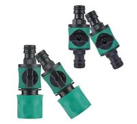 ZIJANG 4 valvole di regolazione, tubo da giardino, 2 tubi da giardino semplici e 2 raccordi doppi con valvola di regolazione, con valvola di controllo, per cortile, giardino