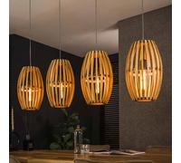ZIJLSTRA Lampada a sospensione Orbit, legno di mango naturale, lunghezza 135 cm a 4 luci. ZIJLSTRA