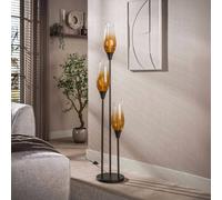 ZIJLSTRA Piantana Cocoon, vetro, ambra, a 3 luci, E27, 168 cm ZIJLSTRA