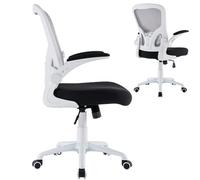 ZIK - Sedia Ufficio Scrivania con Braccioli, Sedia Ergonomica Posturale Girevole per Lavoro e Studio con Ruote, Dotata di Supporto Lombare ed Altezza Regolabile, Sedie Ergonomiche (White)