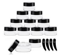 Zikenis 12 Pezzi Contenitori Cosmetici, 20ml Contenitori per Crema con Copertina e 4 Raschietto, Vuoti Trasparenti Vasetti Plastica Cosmetico per Crema, Lozione, Balsamo per Labbra, Cosmetici Homemade