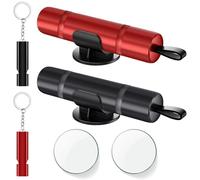 Zikenis 2 Pezzi Taglia Cinture di Sicurezza e Rompivetro per Auto,2 in 1 Martello di Sicurezza per Auto,Rompi Vetro Auto Emergenza con Vetro di Prova,per Automobili,Taxi,Autobus(Nero + Rosso)