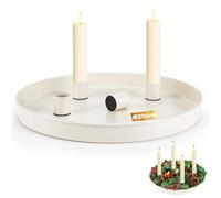 Zikenis Magnetischen Kerzenhaltern, Ø 25 cm Vassoio per Candele in Metallo con 4 Candelabro Magnético per Candele Ø2 cm, Vassoio Magnetico per Corona Dell'Avvento, Natale, Halloween, Festa, Matrimonio