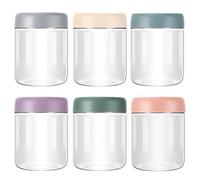 Zikenis Overnight Oats - 6 vasetti da 500 ml, con coperchio a vite, per marmellate fatte in casa, chutney, yogurt, budino, inserti, alimenti per bambini, come scatole Mason Jar Meal Prep