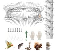 Zikenis Protezione per martore in acciaio inox, 300 cm, cintura di protezione per gatti, può essere tagliata, con accessori, per casa, albero, grondaia