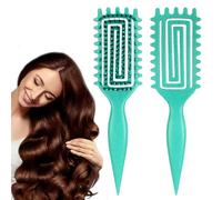 Zikenis Spazzola Capelli Ricci Unisex, Bounce Curl Spazzola con Manico Ergonomico, Curly Hair Brush per Pettinare e Modellare, Riduce Trazione e Separazione, per Acconciature Ricci Alla Moda (Verde)