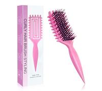 Zikenis Spazzola Capelli Ricci Unisex, Bounce Curl Spazzola con Manico Ergonomico, Curly Hair Brush per Pettinare e Modellare, Riduce Trazione e Separazione, per Acconciature Ricci Alla Moda (Rosa)