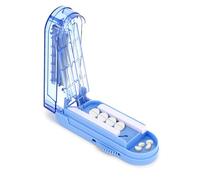 Zikenis Taglia Pillole, Tagliapillole multiplo, per compresse piccole e grandi, Tagliapillole con scomparto portaoggetti, per viaggi e animali domestici, Uso quotidiano (Blu)