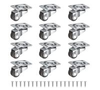 Zikenis12 Pezzi Rotelle per Mobili 12 mm,otelle pivotanti per mobile con Viti,Nessun rumore,Ruote Girevoli a 360 Gradi per Tavolini,Credenza,Mobiletto,Piccoli mobili,carrelli