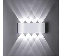 ZIKEY 8W LED Lampada da Parete, Luce Bianco Freddo 6000K, Applique da Parete Impermeabile IP65, Up Down Lampada da parete decorativa, Disponibile all'interno e all'esterno