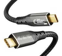 ZIKNYDO Cavo USB C 1m, USB C 3.2 trasferimento dati 20Gbps, uscita video 8K@30Hz, 4K@60Hz/ 144Hz, ricarica rapida da 240W, Cavo USB Type C per Thunderbolt 4, iPhone 16, MacBook Pro, iPad Pro, Dell XPS