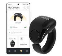 Zikr Smart Ring, contatore regolabile per dita, contatore Tasbeeh, guida indicatore di direzione della preghiera, sveglia Azan, supporto app Eid al-Fitr Eid al-Adha Ramadan regalo per musulmani (nero