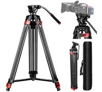 ZIKZOK Treppiede professionale da 210 cm, in lega di alluminio resistente, con testa di trascinamento fluido a 360°, piastra QR, compatibile con fotocamere DSLR Canon, Nikon, Sony (carico 15 kg)
