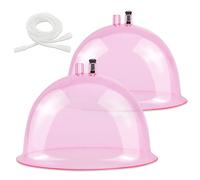 ZILAMPU Ventose per coppettatrice sottovuoto, 180 mm, a forma di gluteo, diametro 18,5 cm, con tubo a Y per sollevamento dei glutei, massaggio del corpo (rosa, 1 paio)
