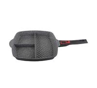 Zilan, padella tre in 1 per friggere, padella quadrata per colazione, padella per friggere 3 in 1 multifunzione antiaderente teglia, adatta alla cucina a induzione, ai fornelli elettrici