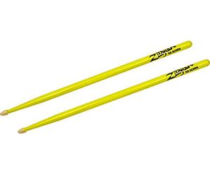 Zildjian Z5AACDGY Wood Tip Bacchette, Neon Yellow, 5A