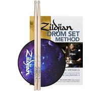 ZILDJIAN - ZDMPK Drumset Method Value Pack - Pacchetto didattico per batteria per principianti con libro, bacchette 5A in hickory e pad da 6"