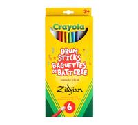 ZILDJIAN - ZKIDS Crayola Kit Batteria Bambini con Pad; 6 Drumsticks Colorate; Hickory; Practice Trainer; Apprendimento Ritmico; Junior Music Set
