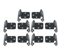 Zilimontt 10 cerniere a chiusura automatica per armadietti, resistenti, in acciaio laminato a freddo, cromate lucide, per ante di armadietti da cucina, mobili (nero)