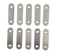 Zilimontt 10 staffe di riparazione piatte e dritte in acciaio inossidabile, connettori per mobili resistenti alla ruggine per il fissaggio di tavoli e sedie, piastre in metallo spazzolato di lunga