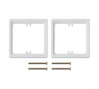 Zilimontt 2 distanziatori per presa singola, 1 banda, piastra quadrata da 10 mm, estensione con viti da 40 mm, prolunga per scatola di uscita elettrica in ABS, per installazione di cavi e spazio