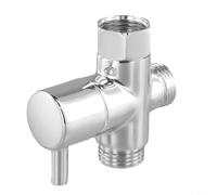 Zilimontt 3way G1/2 Ottone Doccia Valvola Deviatore Tadapter Convertitore Con Finitura Cromata Maniglia In Metallo Solido 1/2 "Femmina Più Maschio Connettori Interruttore Acqua Tra Flusso