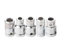 Zilimontt 5Pcs Foro Quadrato a Esagonale Convertitore Metallo 1/4 "Drive Socket Bit Adattatore Cacciavite Accessori