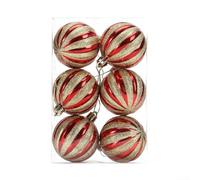 Zilimontt 6 palline di Natale scintillanti realizzate in plastica, progettate per essere appese agli alberi o decorare feste e spazi abitativi con scintille festive (CJ189)