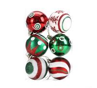 Zilimontt 6 palline di Natale scintillanti realizzate in plastica, progettate per essere appese agli alberi o decorare feste e spazi abitativi con scintille festive (CJ185)