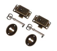 Zilimontt 6pcs Antico Ricambio per Bronzo Armadio Serratura Della Porta Set Avere Gioielli e Coperture Decorative Ferro Vintage Hardware Stile Chiavi di Legno Scatole di Vino Cupbo