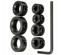 Zilimontt 7pics 312mm Guida Stop Shank per Ring Drill Bit Hex Collar Spaziatura per Posizionatore per Acciaio ad alto tenore di carbonio Profondità trapano per la lavorazione del legno Plus