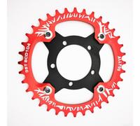 Zilimontt Adattatore per corona elettrico per bici 104BCD 40/42T Pignone in lega di alluminio per motore 01/02, durevole E-for per bici per componenti per bicicletta per una potenza fluida (rosso 36T)
