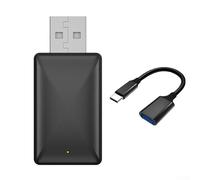 Zilimontt Adattatore wireless 2 in 1 per CarPlay e auto, convertitore da USB-C a USB-A cablato a wireless con 5.0 per e telefoni (filo)