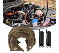 Zilimontt Barriera dello scudo termico della coperta di Turbo della fibra di vetro con valutazione di 1000 gradi Celsius, ganci in acciaio inossidabile, isolamento termico per caricabatterie Turbo T3