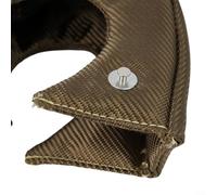 Zilimontt Barriera termica in fibra di vetro con protezione termica a 1000 gradi Celsius e ganci di ancoraggio in acciaio inox per caricabatterie Turbo T3/T4, riduce