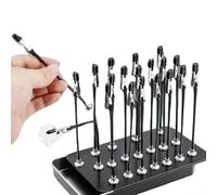 Zilimontt Base di supporto per pittura con 20 clip a coccodrillo pieghevole, supporto magnetico in metallo per aerografo hobby, strumento flessibile di terza mano con scatola portaoggetti, nero