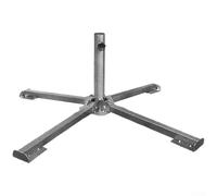 Zilimontt Base pieghevole per ombrellone da esterno, con supporto a tre o quattro gambe, regolabile per ombrelloni da 2,2 a 3,2 m con vite di bloccaggio, plastica stabile e acciaio (quattro gambe nere