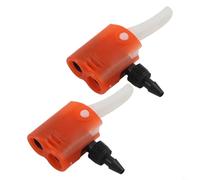 Zilimontt Beto - Adattatore di ricambio a doppia valvola per tubi pneumatici in plastica, compatibile con pompe da pista e da pavimento