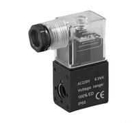Zilimontt Bobina elettrovalvola a solenoide DC24V 12V AC220V 110V per modelli 4V210-08 3V110-06 4V220 4V230 - Corpo di ricambio in alluminio compatibile con valvole DN15 DN20 DN25 DN35 DN40, (AC220V)