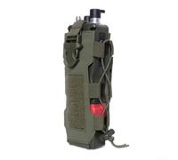 Zilimontt Borsa tattica per bottiglia d'acqua Molle, in nylon, per campeggio, escursionismo, con fibbia per appendere e fondo in rete, adatta a bottiglie da 500 a 800 ml, compatibile con zaini (verde)