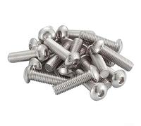 Zilimontt Bulloni con testa a bottone a esagono incassato M6, completamente filettati, in acciaio inossidabile 304, confezione da 20 pezzi, standard ISO 7380, resistenti, per mobili e case (10 mm)