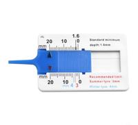 Zilimontt Calibro di profondità del battistrada in plastica 0-20 mm calibro a corsoio per misurazione pneumatici auto con design tascabile e limiti consigliati per pneumatici estivi e invernali