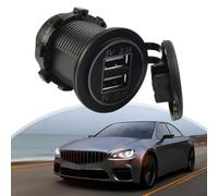 Zilimontt Caricabatteria da auto Dual USB da 4,2 A 22 W con display digitale a LED e impermeabile IP66 per smartphone, MP3, MP4, ATV, camper, SUV, barche, yacht, moto, 12 V-24 V CC, presa di
