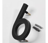 Zilimontt Cassetta postale moderna galleggiante da 12,7 cm, numeri civici neri ombra, indirizzo per la casa, decorazione da giardino e montaggio a parete, ad alta visibilità (6)