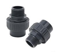 Zilimontt Confezione da 2 connettori per piscina in PVC con filettatura esterna per attrezzature da piscina e spa e raccordi per tubi in PVC, nero