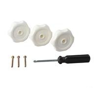 Zilimontt Confezione da 3 manopole di ricambio per interni camper e prese d'aria da 2,5 cm, bianco, nero, marrone (bianco)