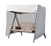 Zilimontt Copertura impermeabile per dondolo da esterno per sedie a 3 e 2 posti, design con doppia cerniera, fibbia con coulisse e ventilazione, 220 x 125 cm, grigio