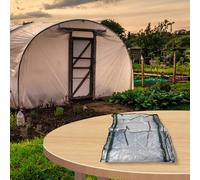 Zilimontt Copertura per serra con porta avvolgibile, per la crescita delle piante, in PVC, 100 x 50 x 150 cm e 130 x 90 x 150 cm, bianco con bordi verdi, design a picco per (100 x 50 x 150 cm)